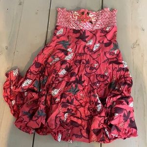 Free People  Red Strapless Dress